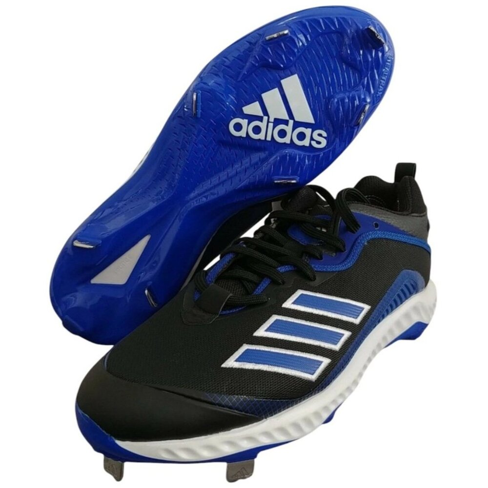 Adidas Icon 6 Bounce Metal Baseball Cleats FV9350 Black Blue Men's Size‎ 7 New